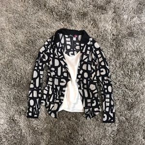 Jersey blazer black and white letter patterns